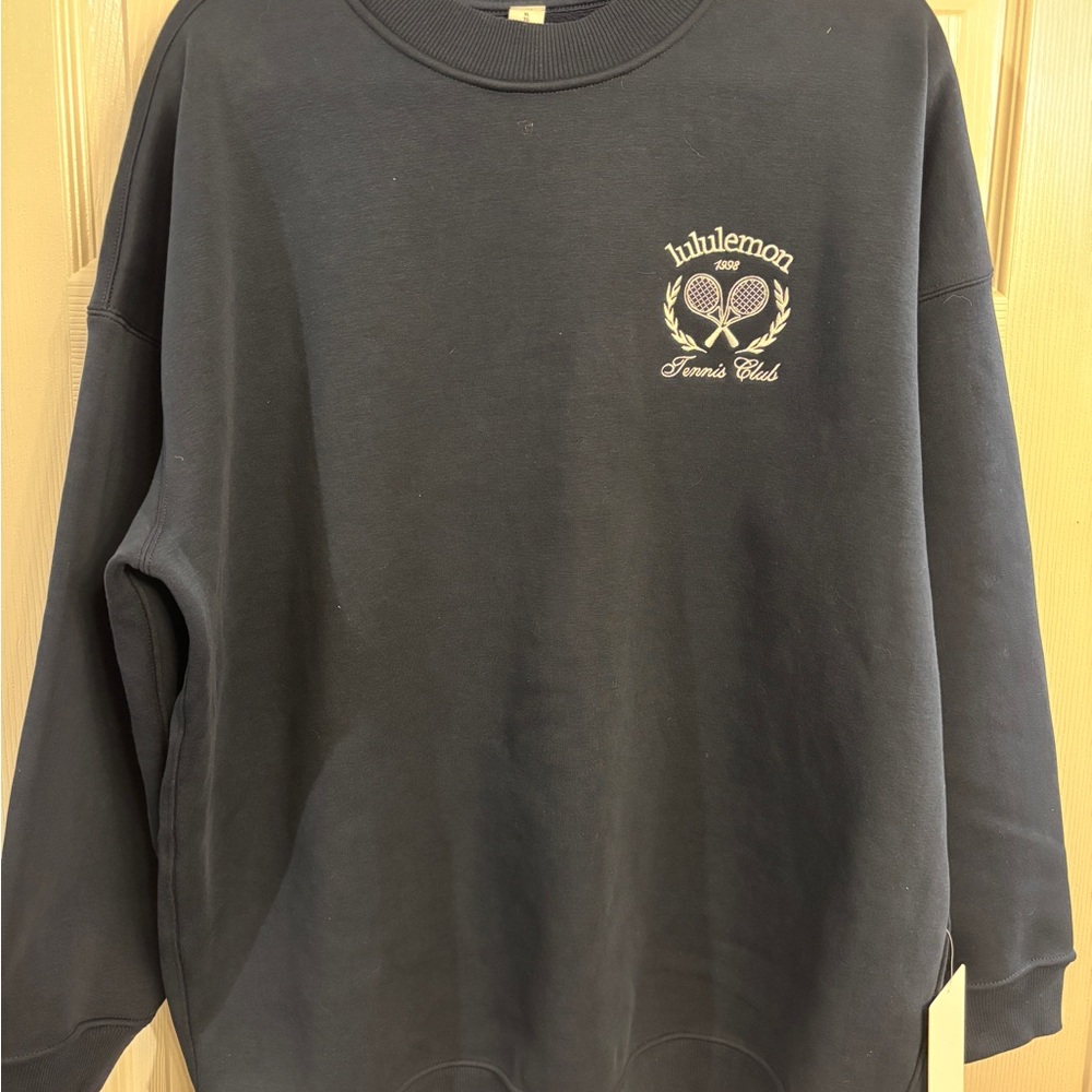 NWT LULULEMON HEAVYWEIGHT FLEECE PULLOVER TENNIS CLUB GRAPHIC (TRNV/WHT/FCKR) XL